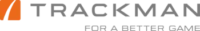 Logotipo oficial de TrackMan en gris con icono naranja, empresa líder en análisis de datos y radares para golf y béisbol.