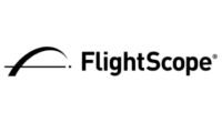 Logo FlightScope, marca de monitores de lanzamiento de golf con tecnología Doppler.